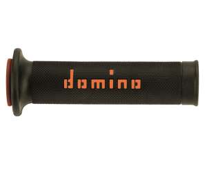 Domino COPPIA MANOPOLE BICOLORE ARANCIO / NERO PER MOTO STRADALI  /  RACING IN MATERIALE BICOMPONENTE Lunghezza: 120 mm e 125 mm Accessori: 97.5595.04-00