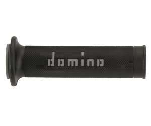 Domino COPPIA MANOPOLE BICOLORE NERO / GRIGIE PER MOTO STRADALI  /  RACING IN MATERIALE BICOMPONENTE Lunghezza: 120 mm e 125 mm Accessori: 97.5595.04-00