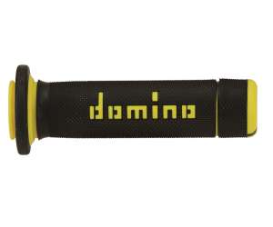 Domino COPPIA MANOPOLE BICOLORE NERO / GIALLO PER ATV / QUAD IN GOMMA BICOMPONENTE Lunghezza: 118 mm e 122 mm Accessori: 97.5595.04-00