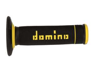 Domino COPPIA MANOPOLE BICOLORE NERO / GIALLO MODELLO EXTREME PER MOTO OFF ROAD ENDURO  /  CROSS IN MATERIALE BICOMPONENTE Lunghezza: 118 mm Accessori: 97.5595.04-00