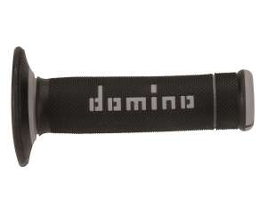 Domino COPPIA MANOPOLE BICOLORE NERO / GRIGIO MODELLO EXTREME PER MOTO OFF ROAD ENDURO  /  CROSS IN MATERIALE BICOMPONENTE Lunghezza: 118 mm Accessori: 97.5595.04-00
