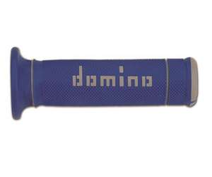 Domino COPPIA MANOPOLE BICOLORE BLU / BIANCO PER MOTO TRIAL IN MATERIALE BICOMPONENTE Lunghezza: 125 mm Accessori: 97.5595.04-00