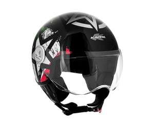 Kappa Casco jet kv20f Rio flag Italy su nero lucido taglia XL