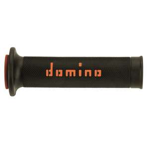 Domino COPPIA MANOPOLE BICOLORE ARANCIO / NERO PER MOTO STRADALI  /  RACING IN MATERIALE BICOMPONENTE Lunghezza: 120 mm e 125 mm Accessori: 97.5595.04-00