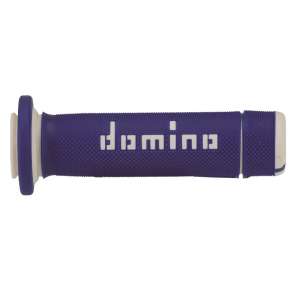 Domino COPPIA MANOPOLE BICOLORE BLU / BIANCO PER ATV / QUAD IN GOMMA BICOMPONENTE Lunghezza: 118 mm e 122 mm Accessori: 97.5595.04-00