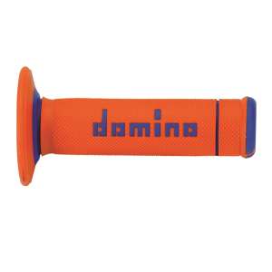 Domino COPPIA MANOPOLE BICOLORE ARANCIO / BLU MODELLO EXTREME PER MOTO OFF ROAD ENDURO  /  CROSS IN MATERIALE BICOMPONENTE Lunghezza: 118 mm Accessori: 97.5595.04-00