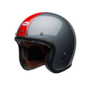 Casco Bell Jet Custom 500 Rally Helmet Gloss grigio e rosso