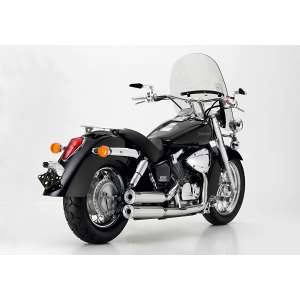 Scarico HONDA VT750 Shadow 2008 - 2009   Sistema di scarico FALCON Double Groove sistema completo acciaio inossidabile lucidato colore argento