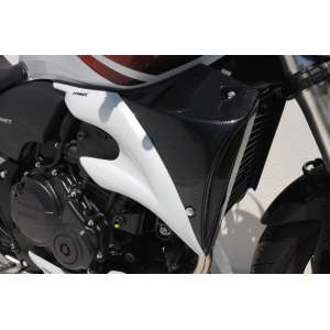 COPRI RADIATORE (AL PAIO) ERMAX FOR CB 600 HORNET BICOLORE 2008/2009 SILVER CARBON LOOK METALLIC BLUE (PEARL FIJI BLUE )